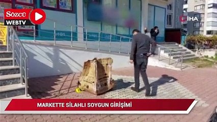 Markette silahlı soygun girişimi