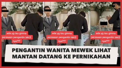 Pengantin Wanita Mewek Lihat Mantan Datang ke Pernikahan, Ekspresi Suami Disorot