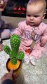 Baby Has in Depth Conversation With Talking Cactus Toy