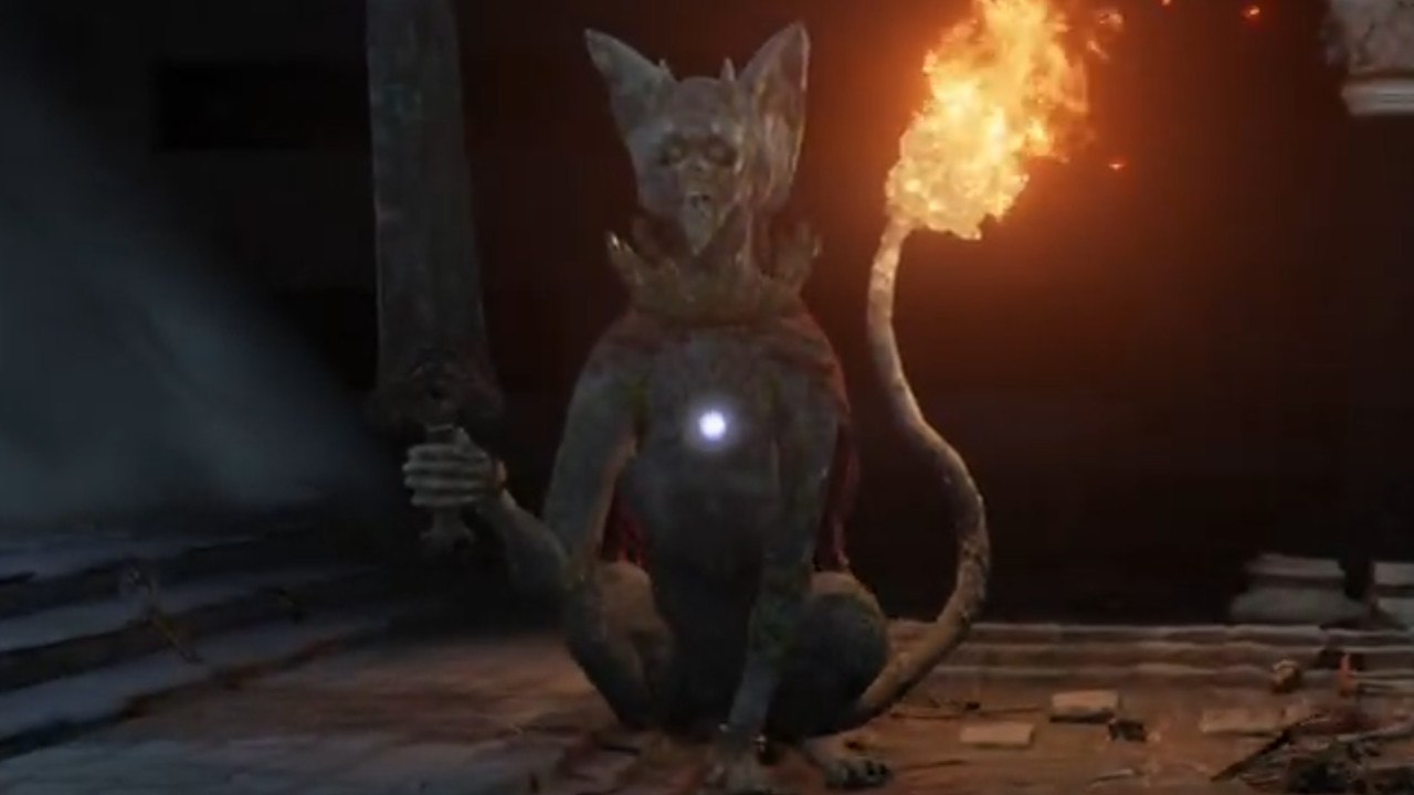 Chien de garde de l'arbre des défunts Elden Ring : le boss des Catacombes tempétueuses