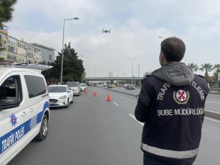 Bakırköy'de drone ile trafik denetimi