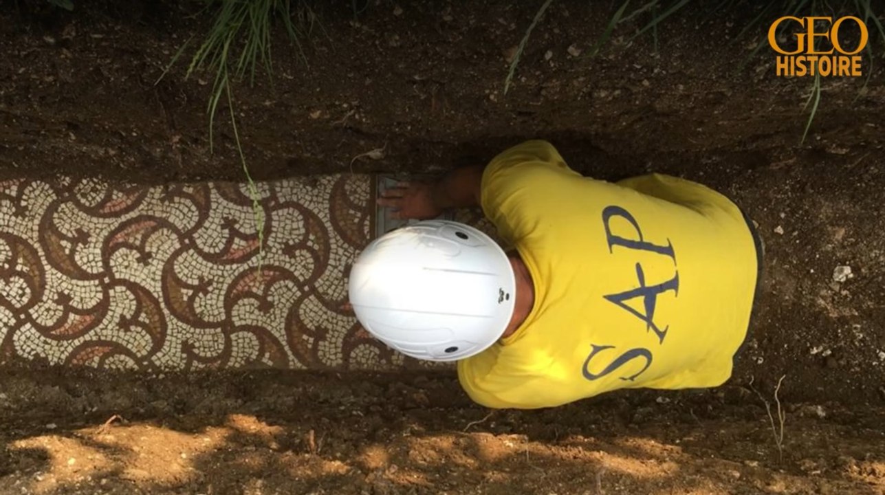 Italie : des archéologues découvrent une superbe mosaïque romaine sous des vignes