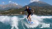 Session de wake surf sur le lac de Serre-Ponçon, Alpes-de-Haute-Provence (04)