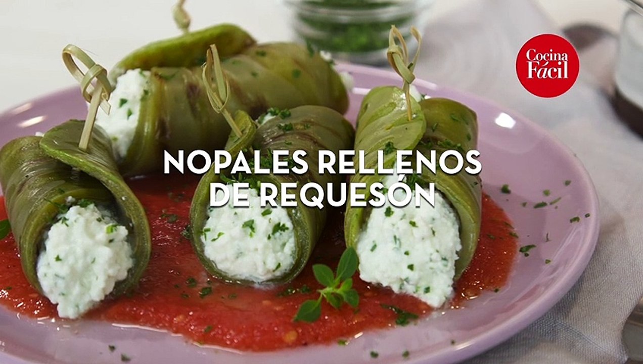 Nopales rellenos de requesón ‍ - Cocina Fácil