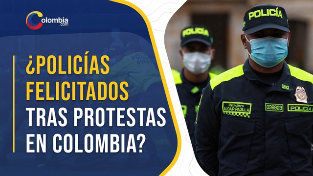 Policías acusados de exceso durante protestas en Colombia habrían sido felicitados