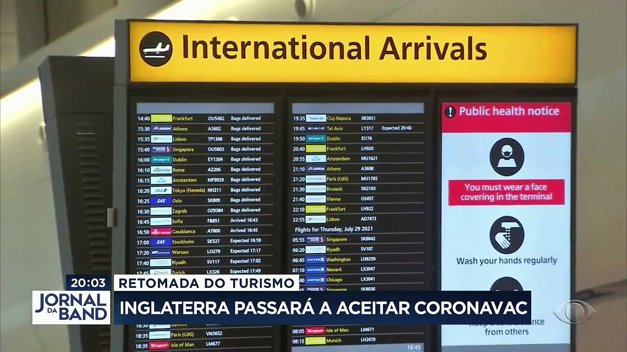 A Inglaterra vai aceitar todas as vacinas aprovadas pela Organização Mundial da Saúde para permitir entrada de turistas. Ou seja, estão abertas as portas também para os brasileiros que tomaram Coronavac.