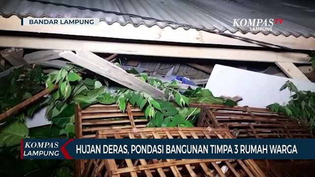 Hujan Deras, Pondasi Bangunan Timpa Tiga Rumah Warga