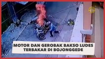 Viral, Motor dan Gerobak Bakso Ludes Terbakar di Perumahan Bojonggede