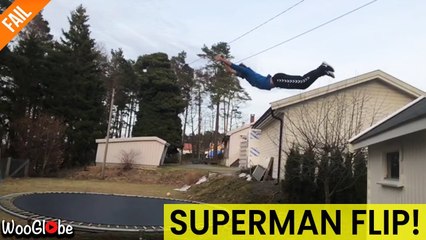 'CRAZY Superman Flip from the roof almost breaks performer's back'