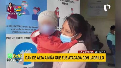 ¡Esperanzador! Niña Romina atacada con un ladrillo en la cabeza fue dada de alta