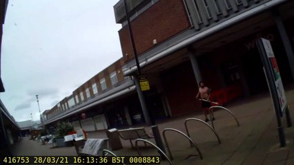 Police footage of shirtless John Fell's arrest as he is jailed for 20 months