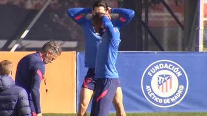 El Atlético entrena en cuadro