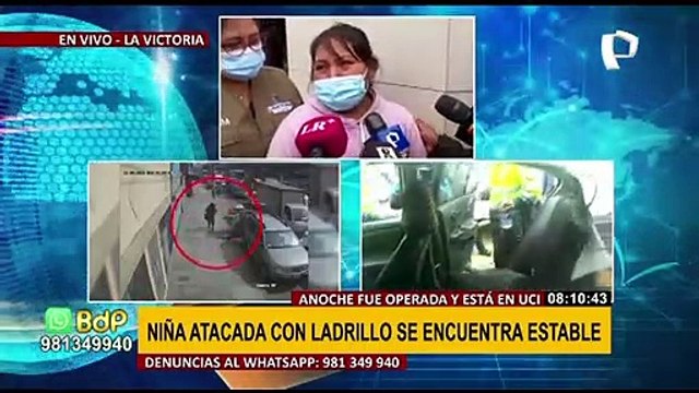 Niña atacada con ladrillo por sujeto con alteraciones mentales fue operada anoche