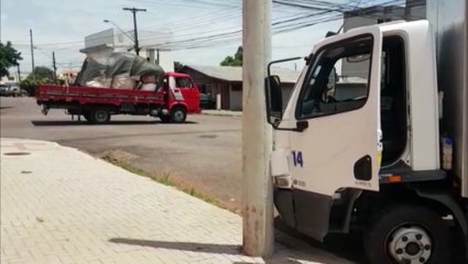 Colisão entre caminhões é registrada no Coqueiral
