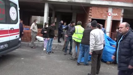 Oğlunun gözleri önünde inşaattan düşen işçi ağır yaralandı