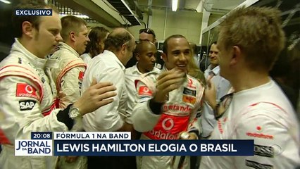 Lewis Hamilton desembarcou hoje no Brasil e falou com exclusividade com a equipe da Band.