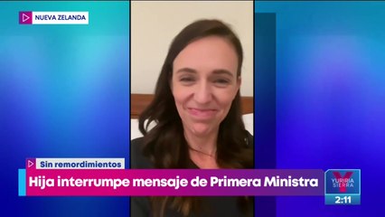 Hija interrumpe mensaje de primera ministra de Nueva Zelanda
