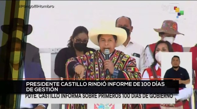teleSUR Noticias 17:30 10-11: Pedro Castillo destaca progresos sociales y económicos en Perú