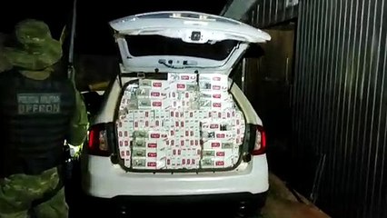 BPFron apreende veículo carregado com 4.250 pacotes de cigarros em Nova Olímpia