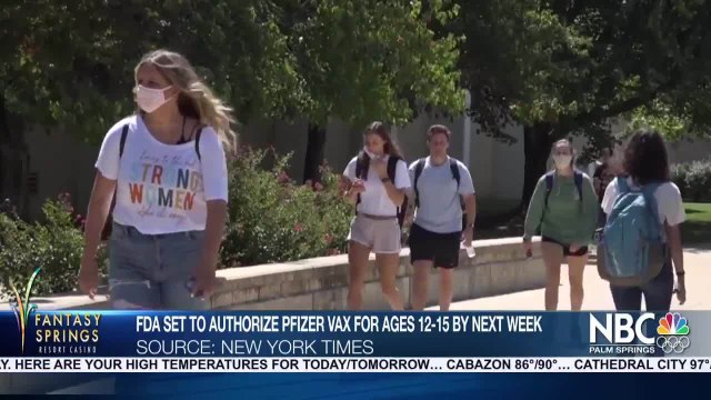 FDA set to Authorize Pfizer Vaccine for ages 12-14