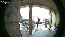 Doorbell Cam Catches Girl's Icy Slip and Fall