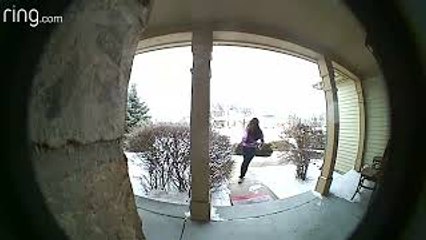 Doorbell Cam Catches Girl's Icy Slip and Fall