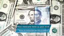 Peso mexicano tiene su peor día frente al dólar en 8 meses