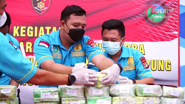 Direktorat Narkoba Polda Lampung Musnahkan Barbuk Narkoba