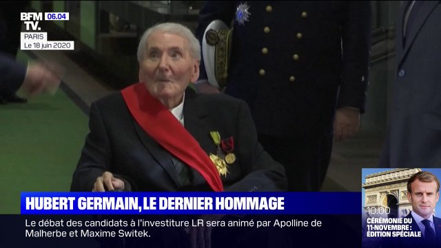 11-Novembre: Hubert Germain, dernier compagnon de la Libération, sera inhumé aujourd'hui au Mont-Valérien
