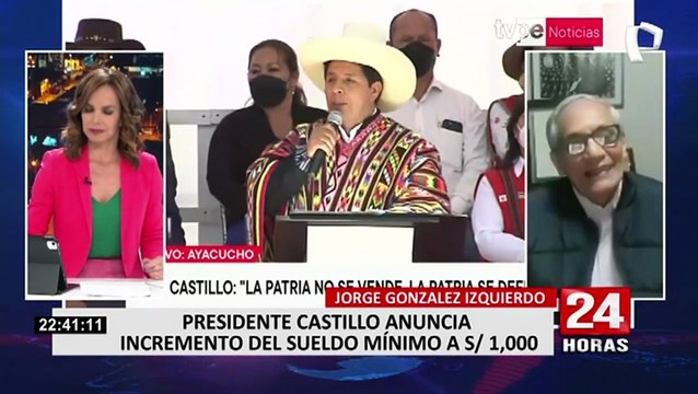 Jorge Gonzalez Izquierdo sobre anuncio de Pedro Castillo de aumentar el sueldo mínimo: “Se expresó mal”