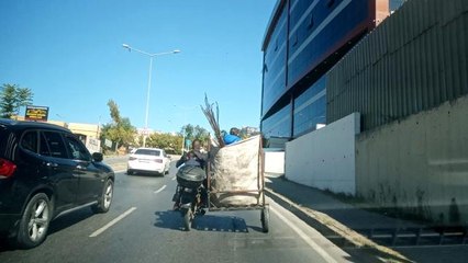 Son dakika haber! Pendik'te çocuğun motosiklet sepetinde tehlikeli yolculuğu kamerada