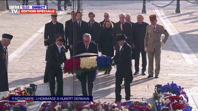 11-Novembre: une délégation de l'Assemblée nationale dépose une gerbe de fleurs sur la tombe du soldat inconnu