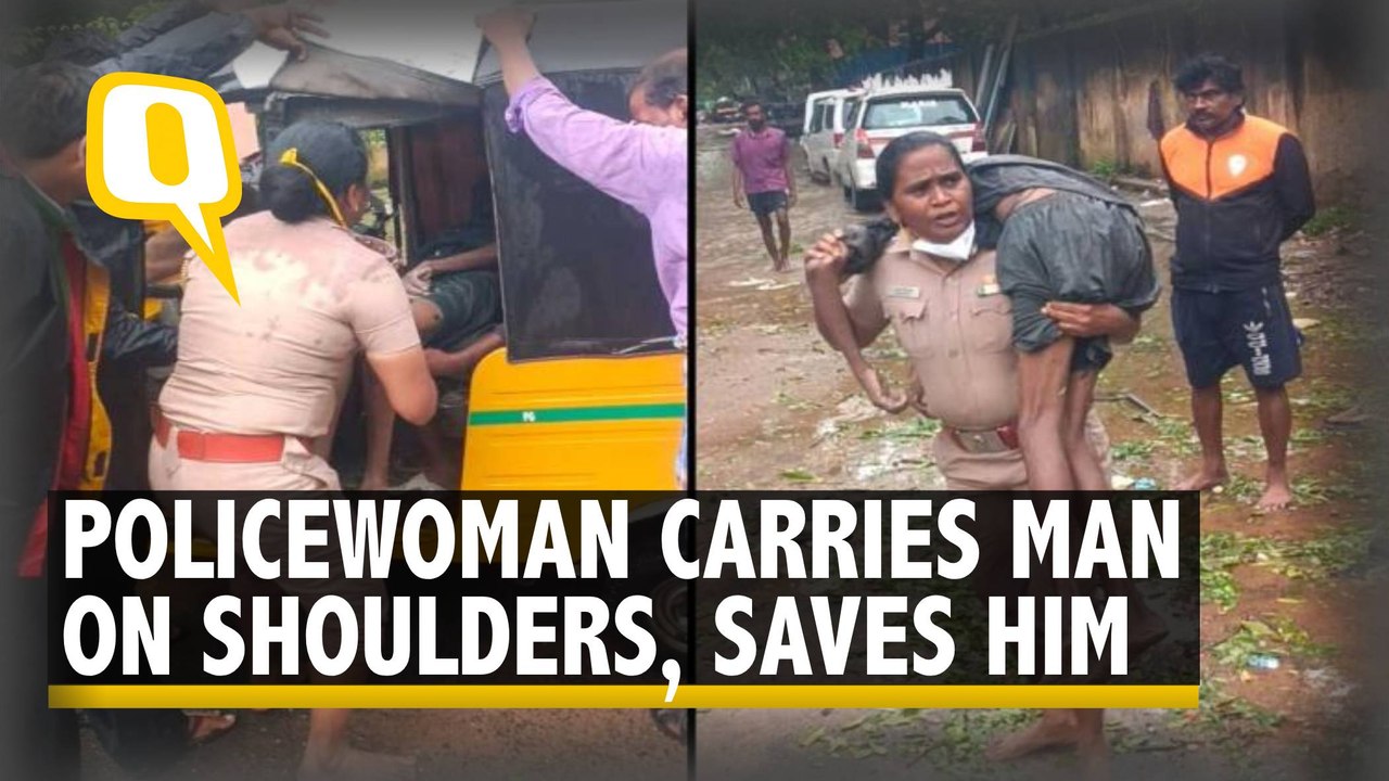 Chennai Rains | Police Inspector Carries Unconscious Man on Her Shoulders, Rushes Him to Hospital
