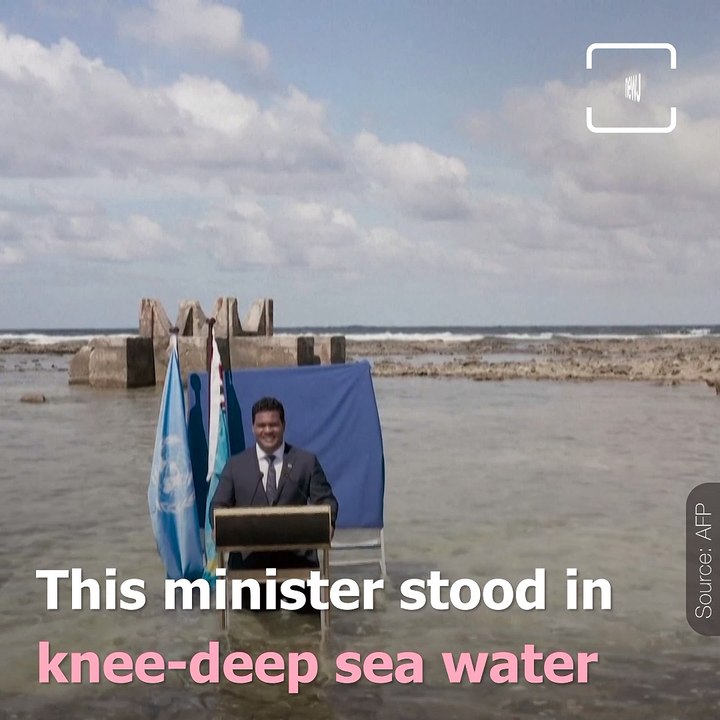 Tuvalu Minister Stands In Sea To Film COP26 Speech Highlighting Climate Crisis