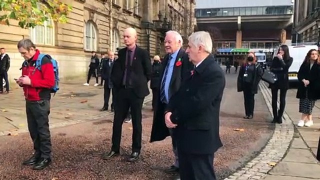 Remembrance Day service at Preston Flag Market