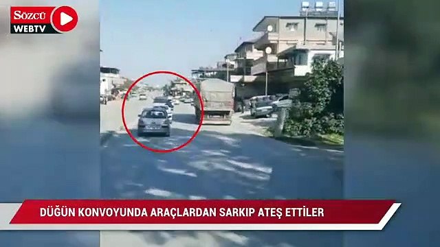 Düğün konvoyunda seyir halindeki araçlardan sarkıp ateş ettiler