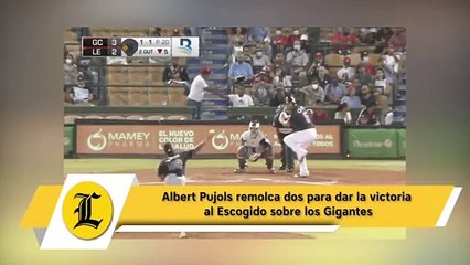 Albert Pujols remolca dos para dar la victoria al Escogido sobre los Gigantes