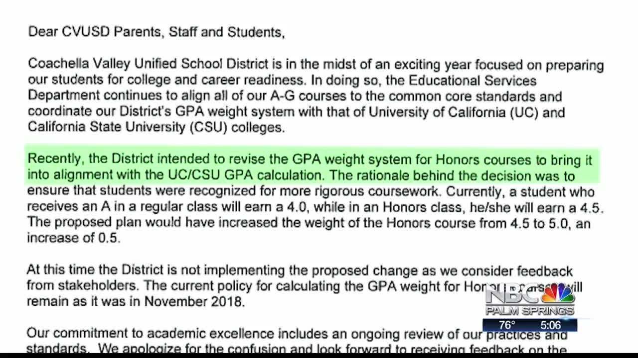 CVUSD explains GPA fluctuations