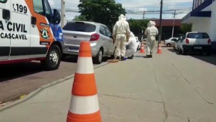 Defesa Civil faz retirada de enxame de abelhas que se instalou em carro na Avenida Tancredo