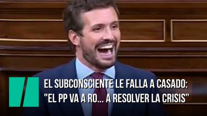 El subconsciente le falla a Pablo Casado: "El PP va a ro... a resolver la crisis y la quiebra"
