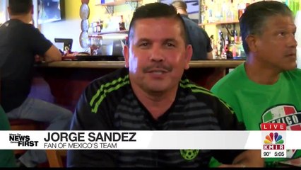 Local Fans Celebrate Mexico's win over Germany