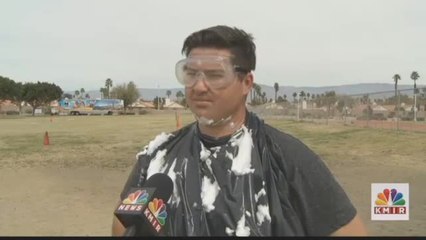 Elementary Students Line Up to "Pie The Principal" in Indian Wells