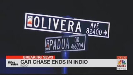 High-Speed Chase Ends in Indio Tuesday Night