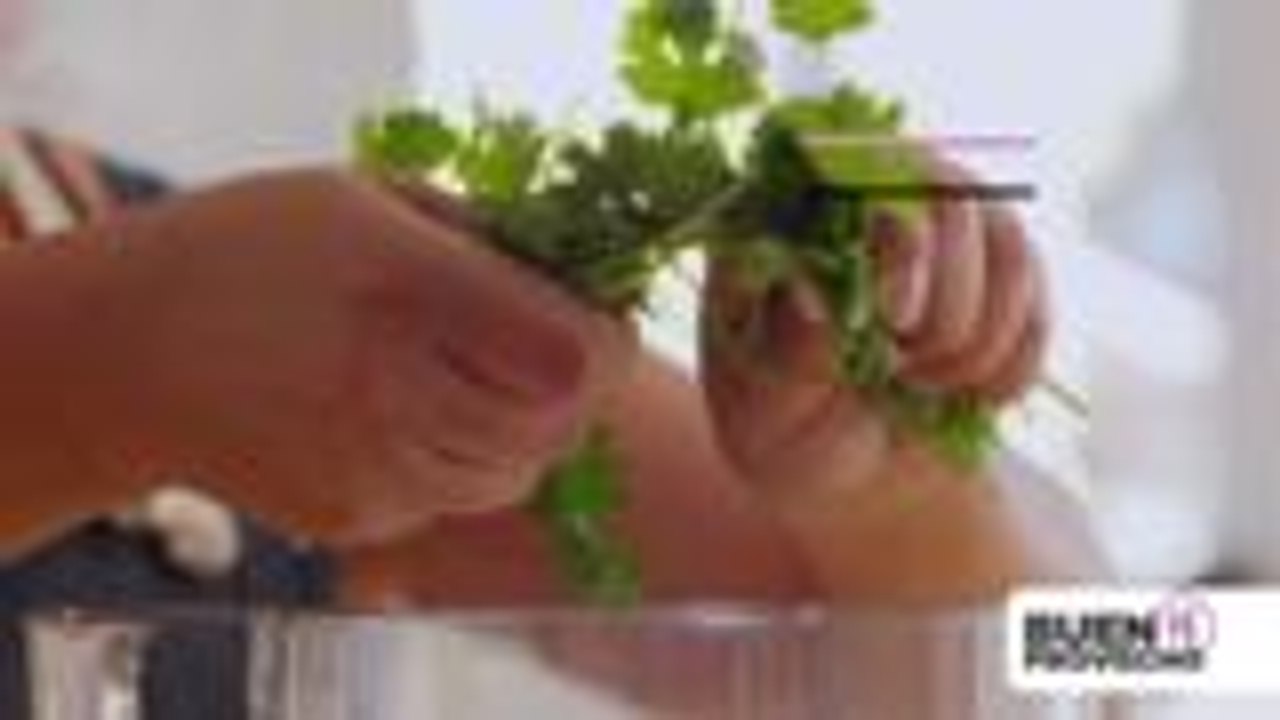 Saludable ensalada de atún con aderezo de cilantro