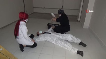 Hastanede yapılan tatbikat, gerçeğini aratmadı