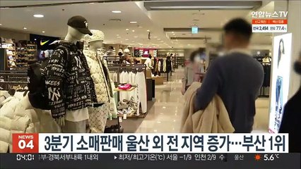 3분기 소매판매 울산 외 전 지역 증가…부산 1위