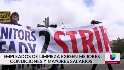 Protesta por parte de trabajadores de limpieza