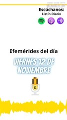 EFEMERIDES: viernes 12 de noviembre de 2021