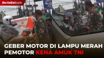 Asyik Geber-Geber Motor di Lampu Merah, Anak Remaja Ini Ditempeleng TNI