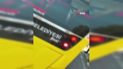 Bursa'da engelli bir kişi sürücü tarafından otobüse alınmadığı anlar kamerada